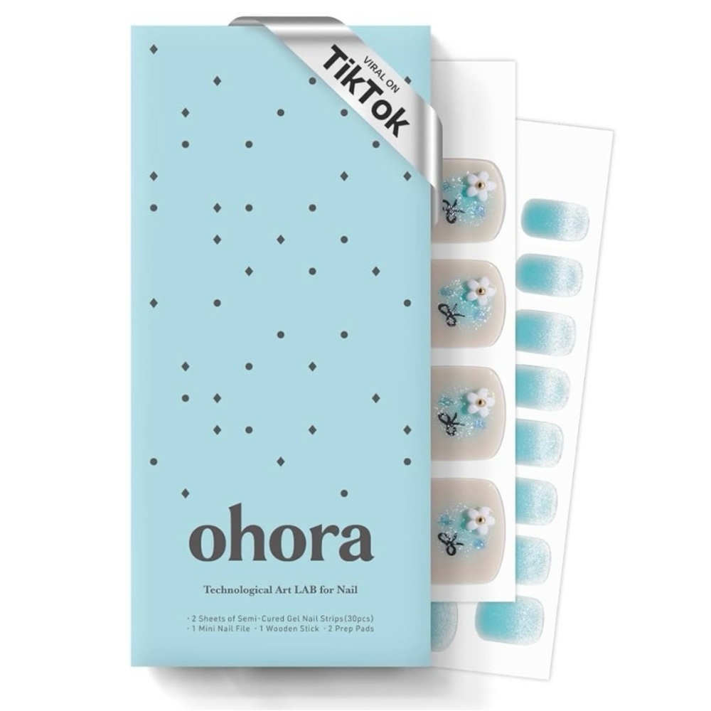 Ohora Semi Cured Gel Blue Pedi Toenail Wraps